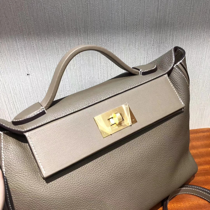 Hermes 24/24 Bag Grey Swift & Togo Gold Hardware