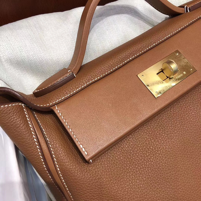 Hermes 24/24 Bag Fauve Swift & Togo Gold Hardware