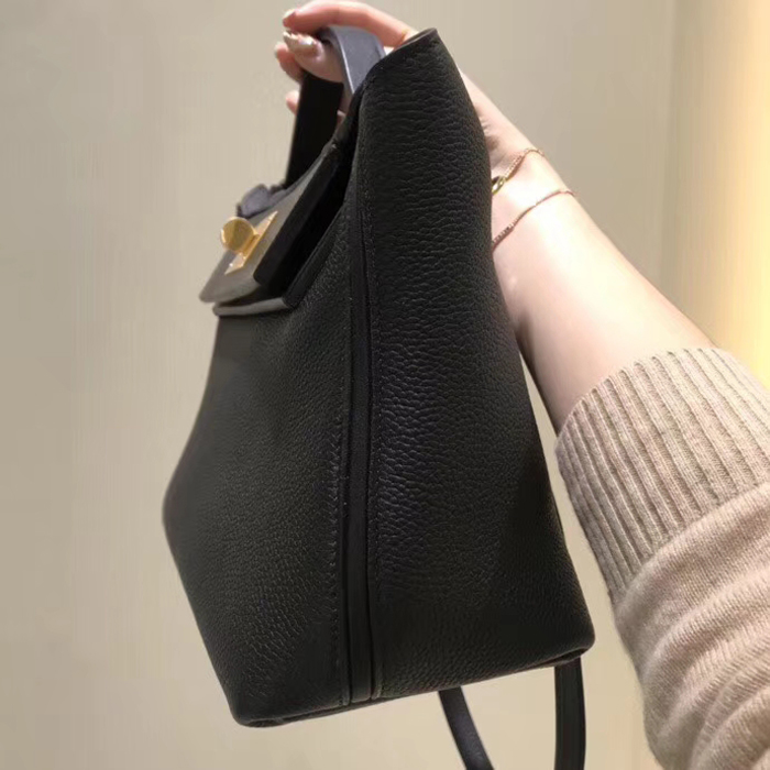 Hermes 2424 Bag Black Swift & Togo Gold Hardware
