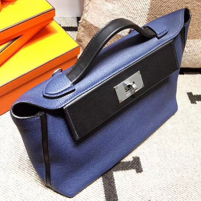 Hermes 24/24 Bag 35cm Navy Blue Swift & Togo Silver Hardware