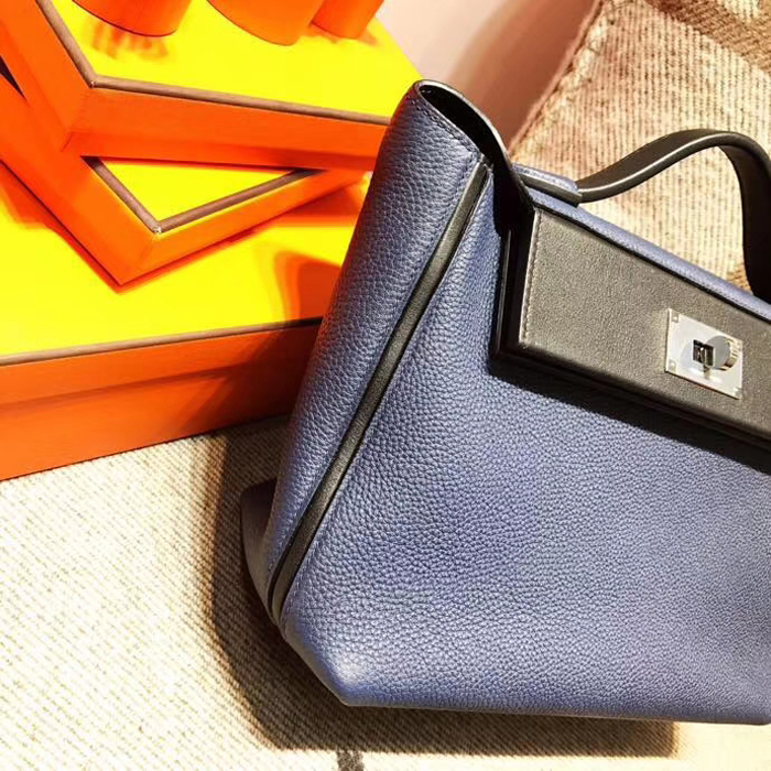 Hermes 24/24 Bag 35cm Navy Blue Swift & Togo Silver Hardware