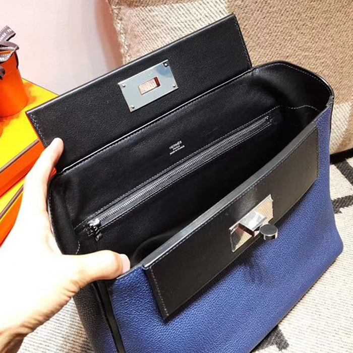 Hermes 24/24 Bag 35cm Navy Blue Swift & Togo Silver Hardware