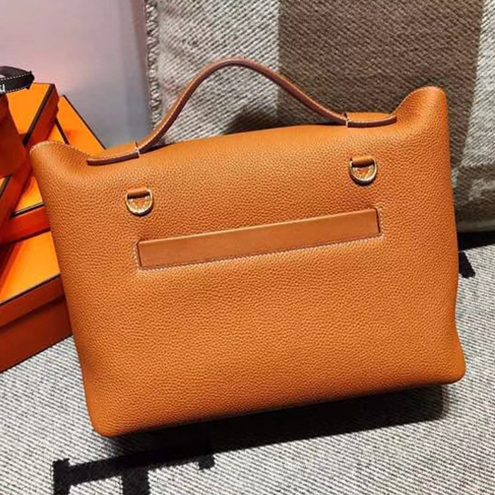 Hermes 24/24 Bag 35cm Orange Swift & Togo Gold Hardware