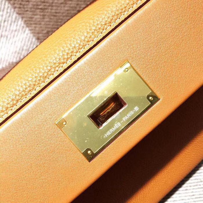 Hermes 24/24 Bag 35cm Orange Swift & Togo Gold Hardware