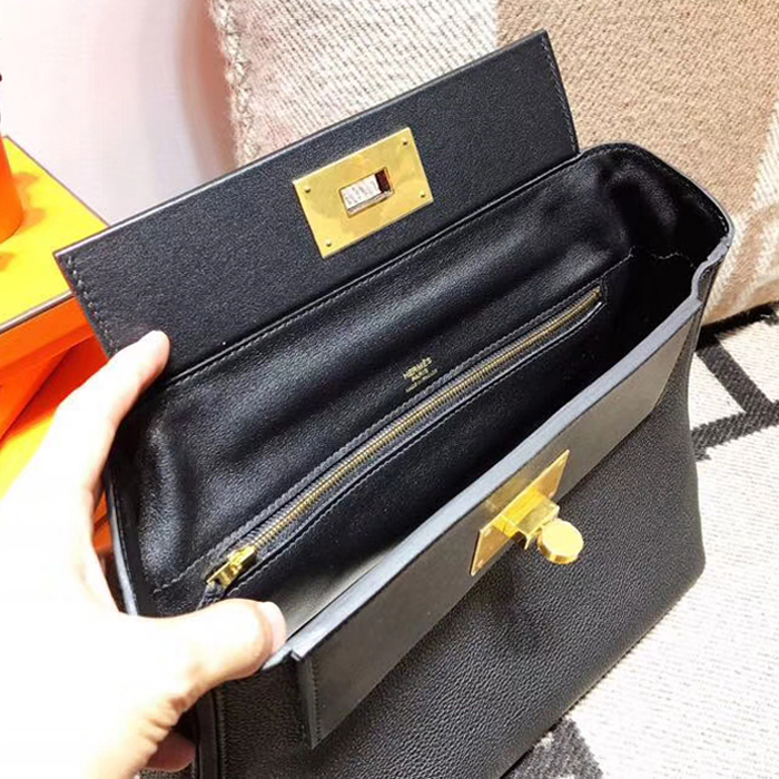 Hermes 24/24 Bag 35cm Black Swift & Togo Gold Hardware