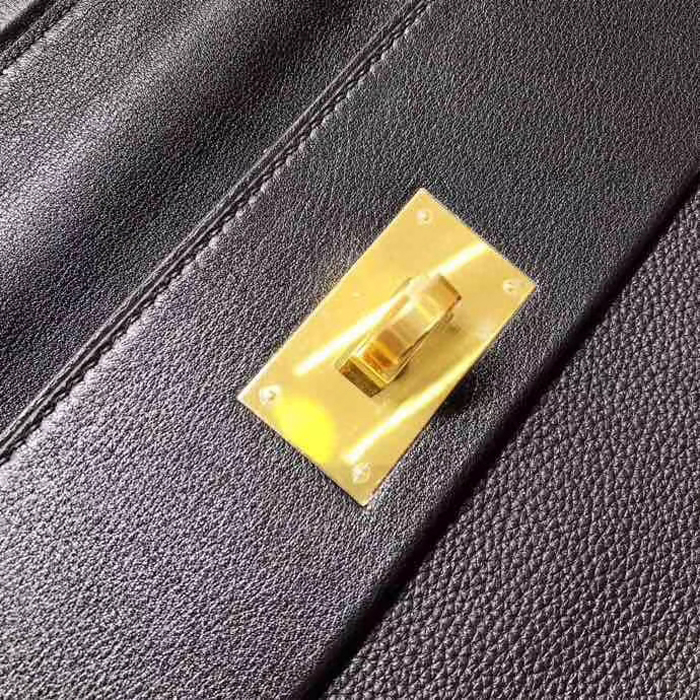 Hermes 24/24 Bag 35cm Black Swift & Togo Gold Hardware