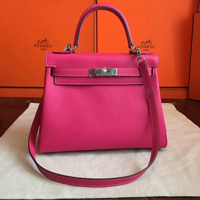 Hermes Kelly 28cm Bag Rose Red Epsom Leather