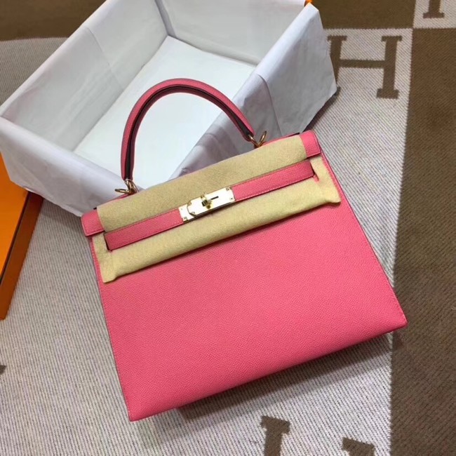 Hermes Kelly 28cm Shoulder Bags Epsom Leather KL28 pink