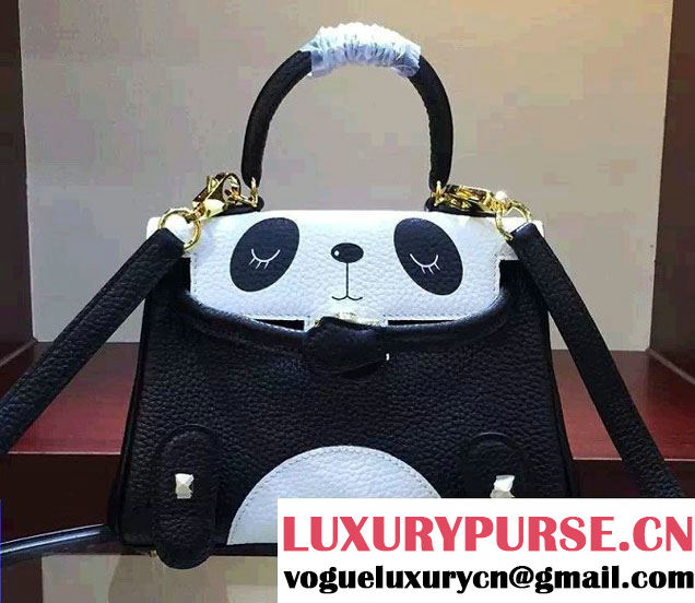 Hermes Kelly 20cm Clemence Leather Panda Bag 2016