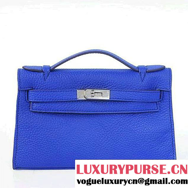 Hermes Kelly 22cm Clemence Leather Violet