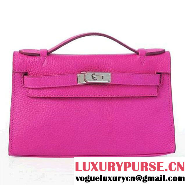 Hermes Kelly 22cm Clemence Leather Peach