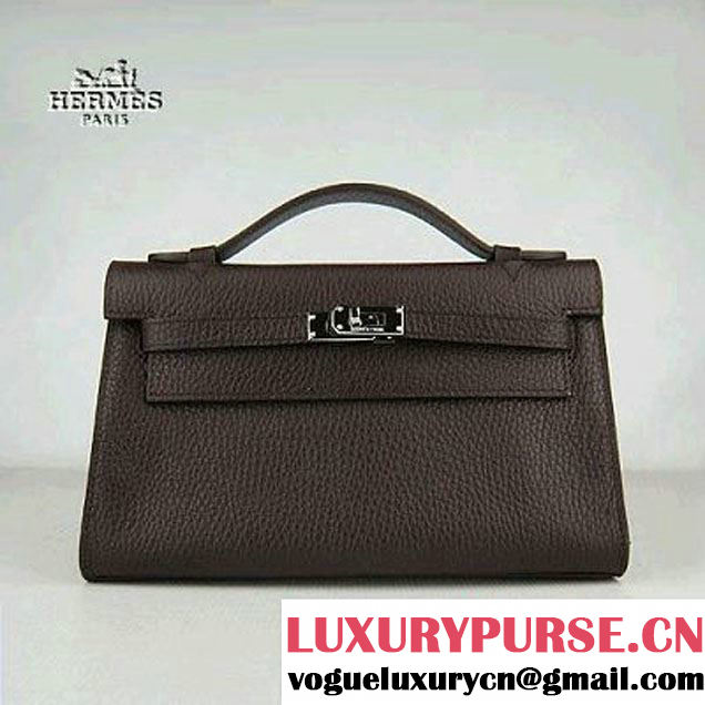 Hermes Kelly 22cm H008 dark coffee bags