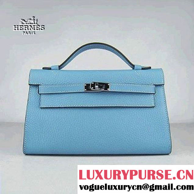 Hermes Kelly 22cm H008 light blue bags