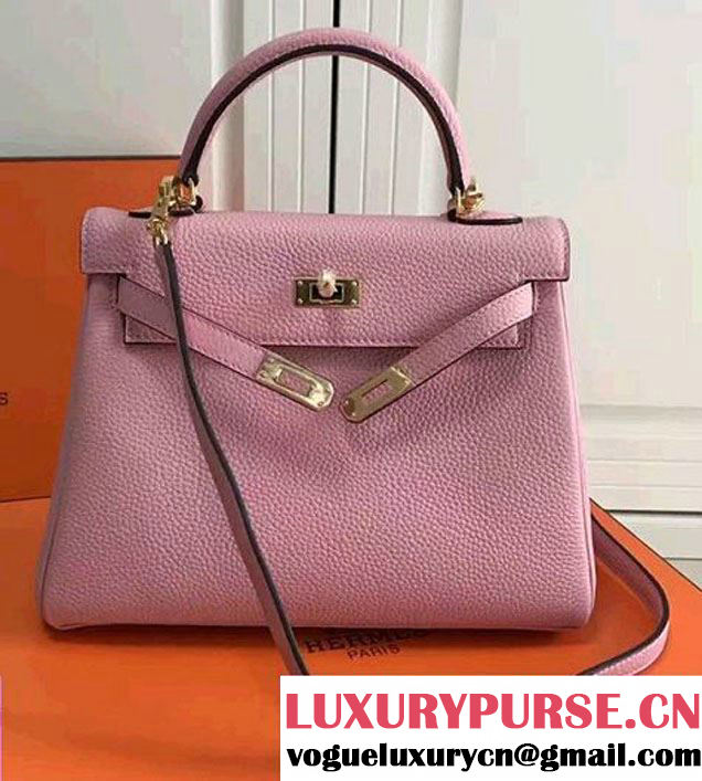 Hermes Kelly 25cm In Original Calfskin Leather Bag Pink