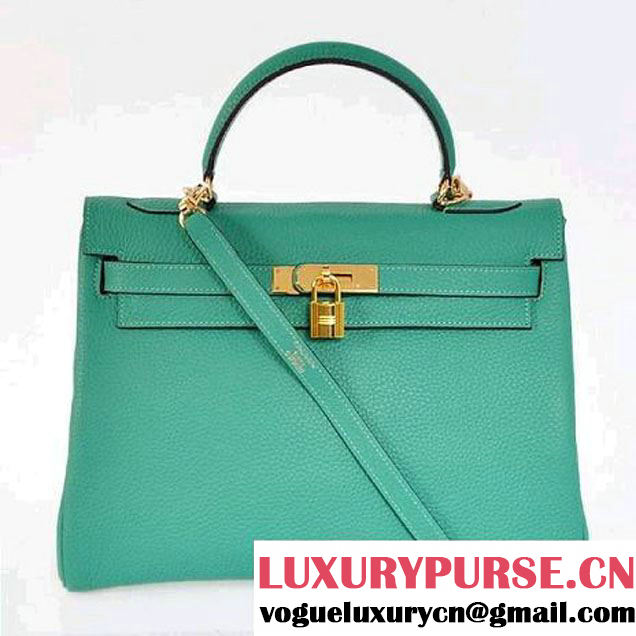 Hermes Kelly 32cm Bags Togo Leather Green Golden