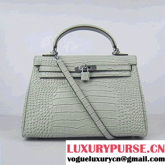 Hermes Kelly 32cm Bags Togo Leather 6108 Grey Silver