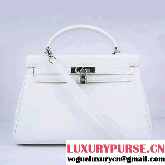 Hermes Kelly 32cm Bags Togo Leather 6108 White Silver