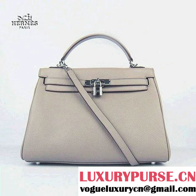 Hermes Kelly 32cm Togo Leather Bag Grey 6108