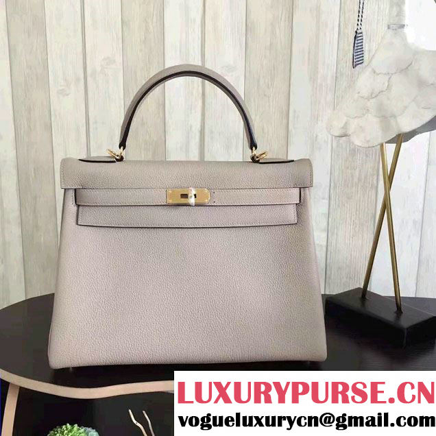 Hermes Kelly 28cm/32cm Bag in Original Togo Leather Gray