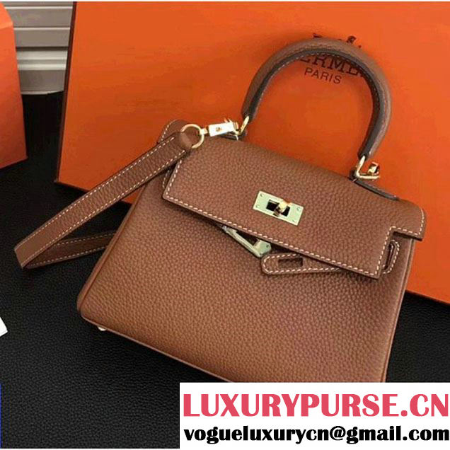 Hermes kelly 20cm Togo Calfskin Leather Bag Brown (FL-7122362 )