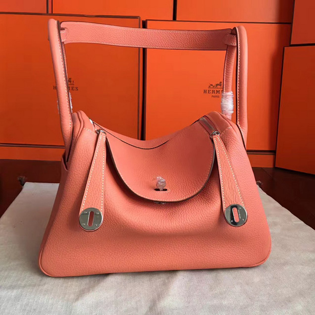 Hermes Lindy 30cm Bag Orange Poppy Togo Leather