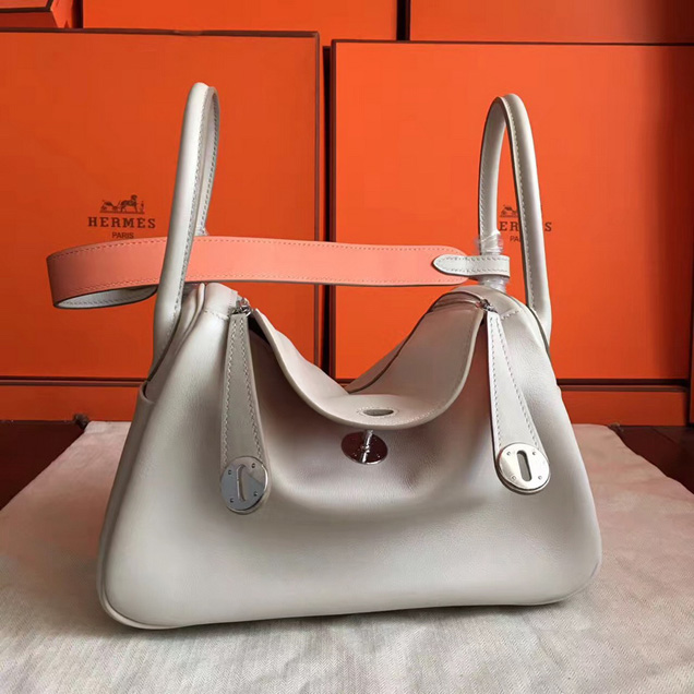 Hermes Lindy 26cm Bag Light Grey Swift Leather