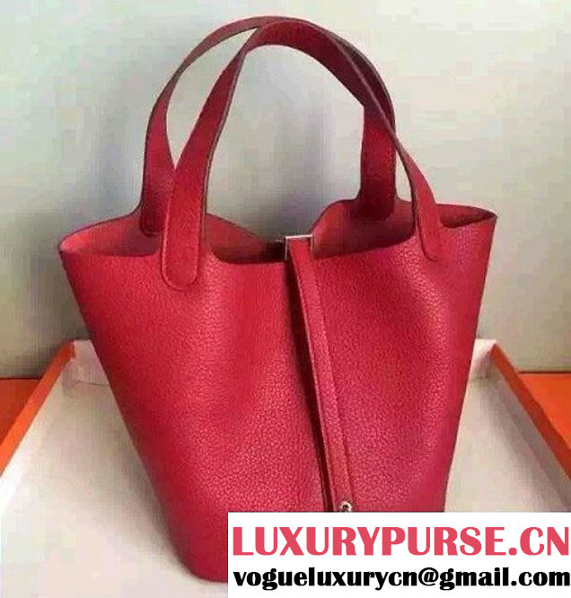 Hermes Original Togo Leather Picotin Lock PM/MM Bag Red