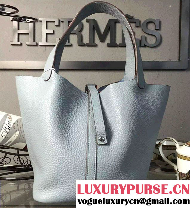 Hermes Togo Leather Picotin Lock Bag Pale Blue