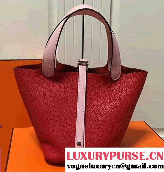 Hermes Original Togo Leather Picotin Lock PM/MM Bag Red/Pink