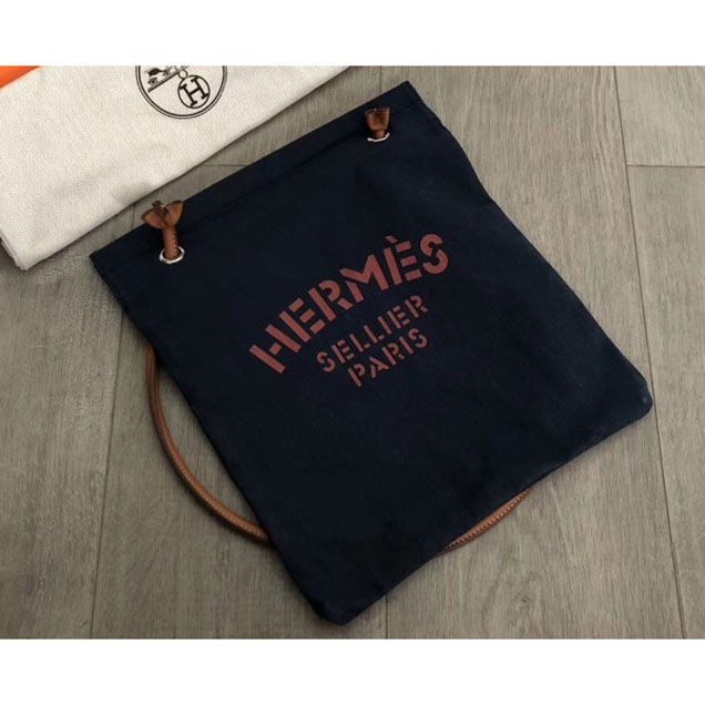 Hermes Sellier Print Chevron Canvas Aline Bag Dark Blue 2018