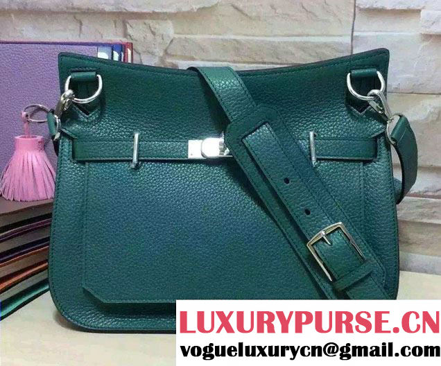 Hermes Original Togo Leather Jypsiere 28cm/34cm Shoulder Bag Dark Green