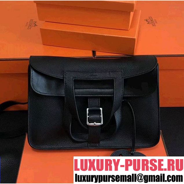 Hermes Halzan Togo Calfskin Leather Bag In Black (FL-7122357 )