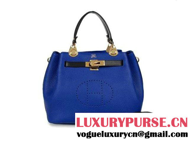 Hermes Mini So Kelly 30CM Bag RoyalBlue Clemence H1080 Gold