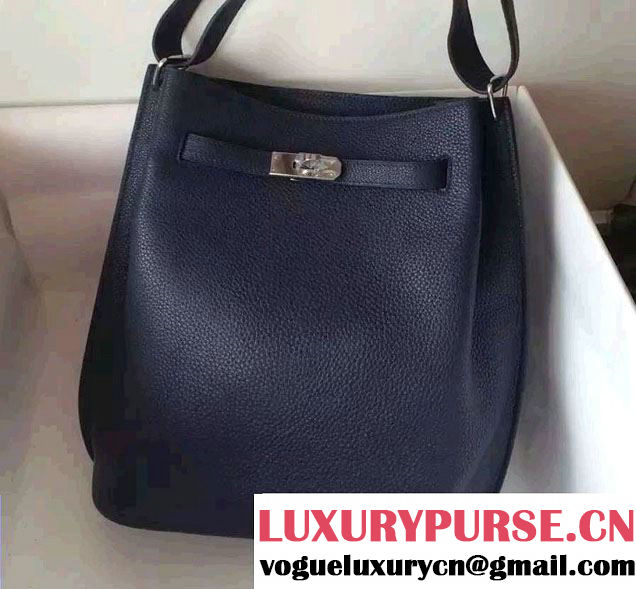 Hermes Original Togo Leather So Kelly 26cm Bag Dark Blue