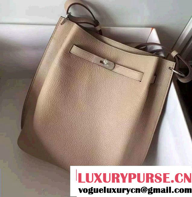 Hermes Original Togo Leather So Kelly 26cm Bag Light Gray