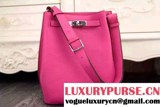 Hermes Original Togo Leather So Kelly 22cm Bag Fushia