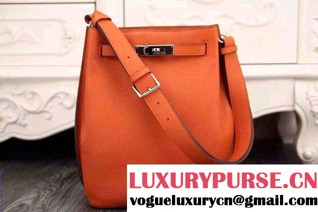 Hermes Original Togo Leather So Kelly 22cm Bag Orange