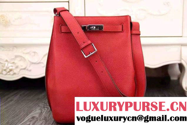 Hermes Original Togo Leather So Kelly 22cm Bag Red