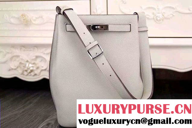 Hermes Original Togo Leather So Kelly 22cm Bag Pale Gray