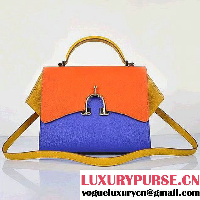 Hermes Stirrup Mini Top Handle Bag Blue&Orange&Yellow - $269.00