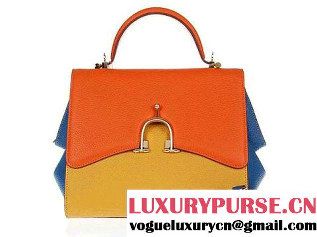 Hermes Stirrup Mini Top Handle Bag H-509118 Orange&Yellow&Blue - $259.00