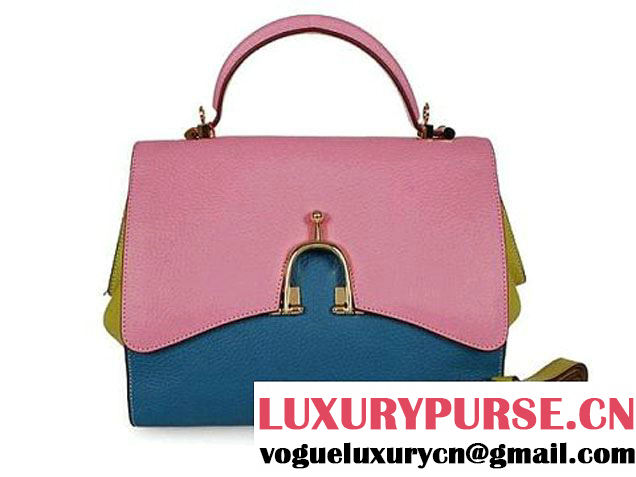 Hermes Stirrup Mini Top Handle Bag H-509118 Pink&Blue&Yellow - $269.00