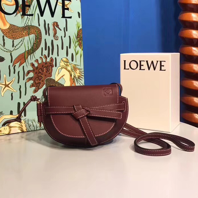 Loewe Original Calfskin Mini Gate Bag Wine