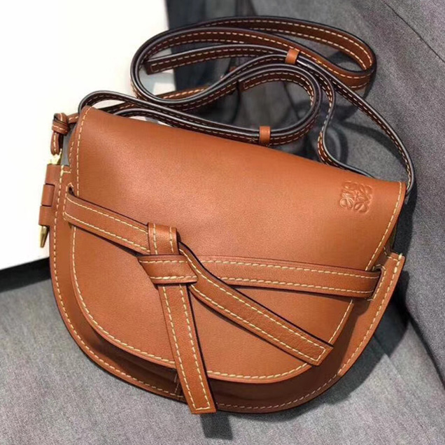 Loewe Original Calfskin Gate Small Bag Light Caramel