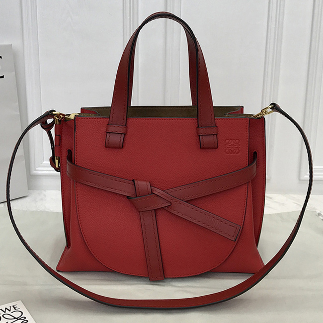 Loewe Gate Top Handle Small Bag Scarlet Red