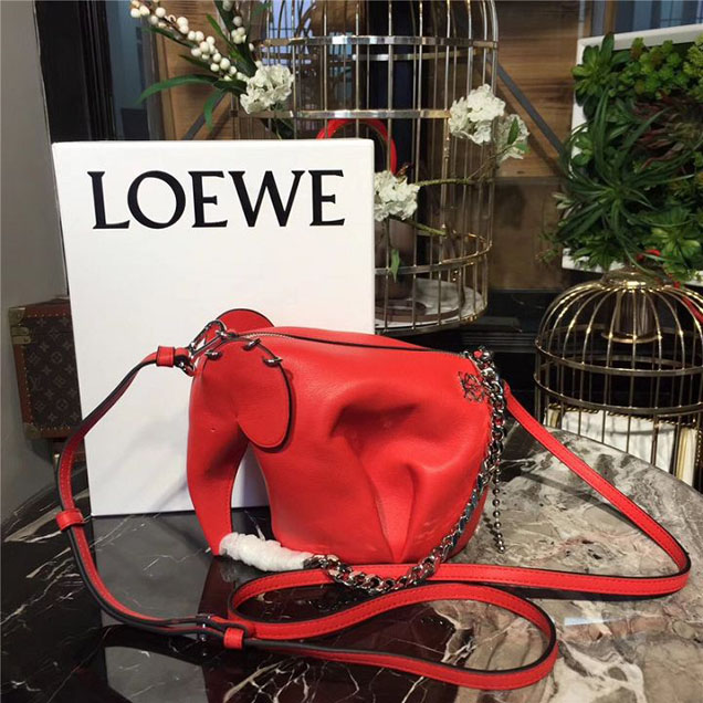 Loewe Elephant Mini Bag 20cm Calfskin Leather Fall Winter 2017 Collection Red