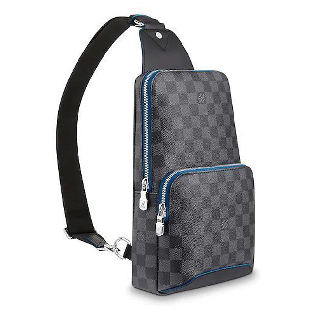 Louis Vuitton Avenue Sling Bag in Damier Graphite Canvas Fall Winter 2018 Collection N40008 Neon