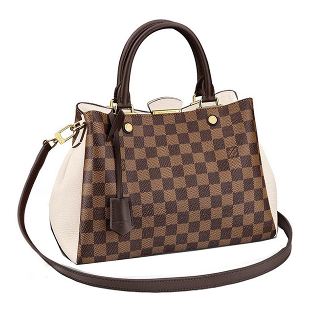 Louis Vuitton Brittany N44020 Damier Ebene Canvas Creme