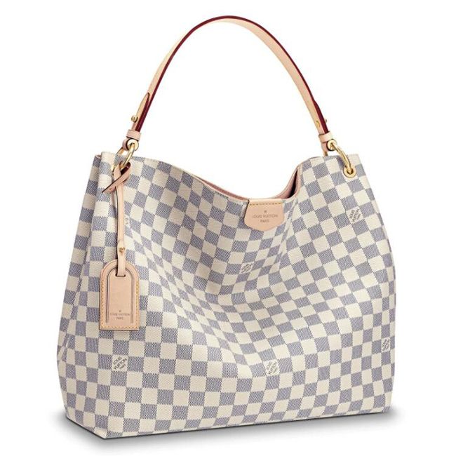 Louis Vuitton Graceful MM N42233 Damier Azur Canvas Rose Ballerine