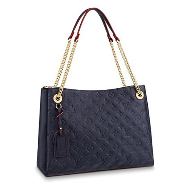 Louis Vuitton Surene MM Chain Tote Handbag Monogram Empreinte Canvas Fall Winter 2018 Collection M43759 Marine Rouge